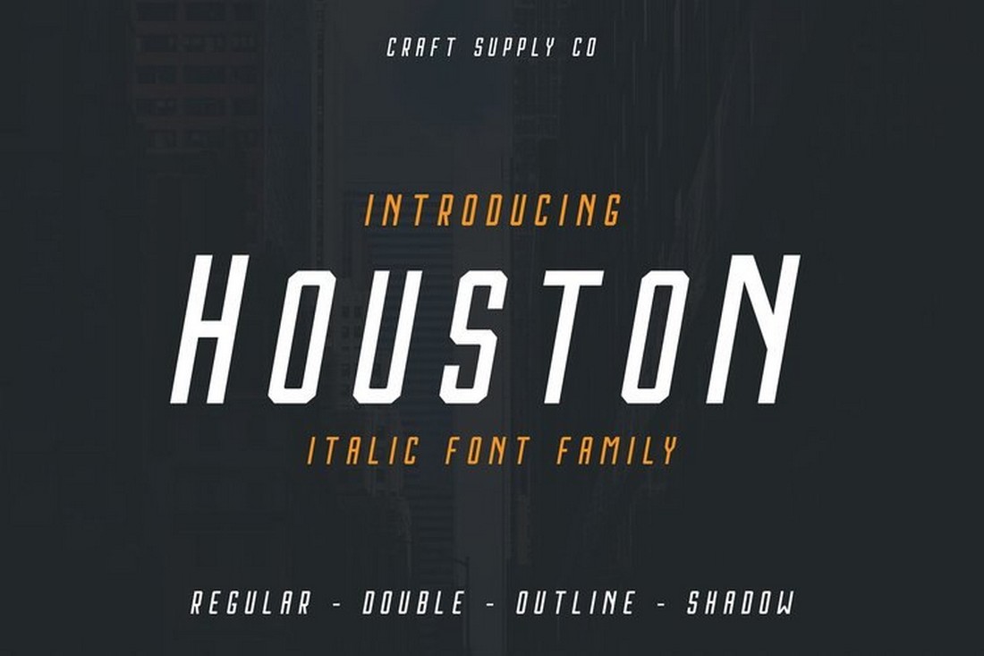Houston Italic - Free Outline & Shadow Font