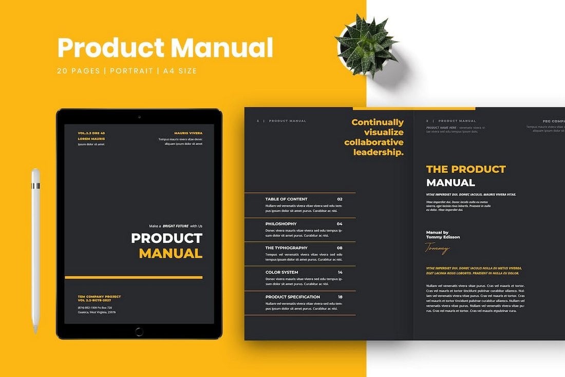Product Manual Digital Brochure Template